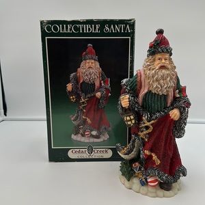 Vintage Cedar Creek Santa Claus Christmas Holidays Statue Figure
